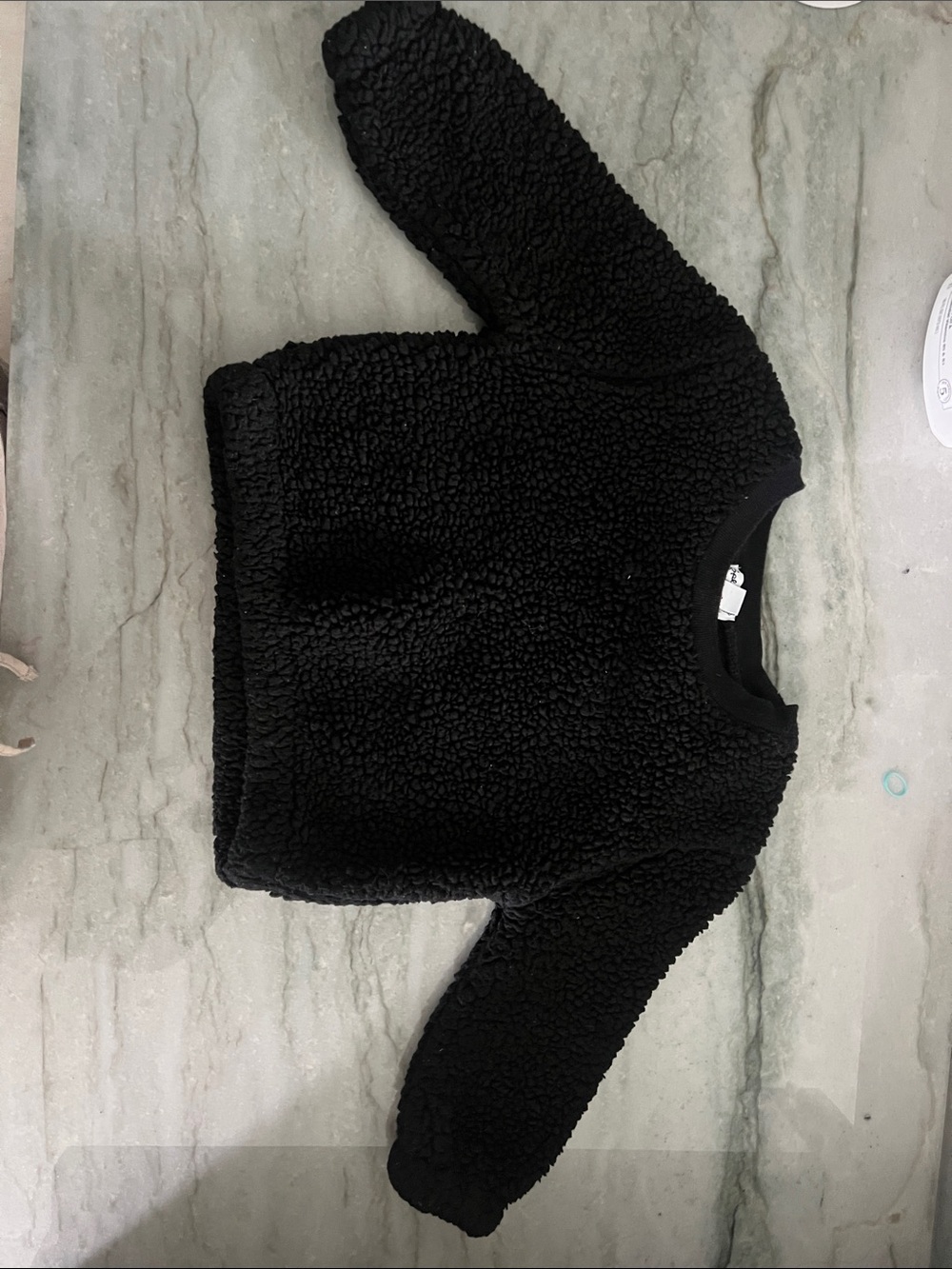 Splendid Cozy Black Sherpa Pullover Sweater 6-12 months EUC